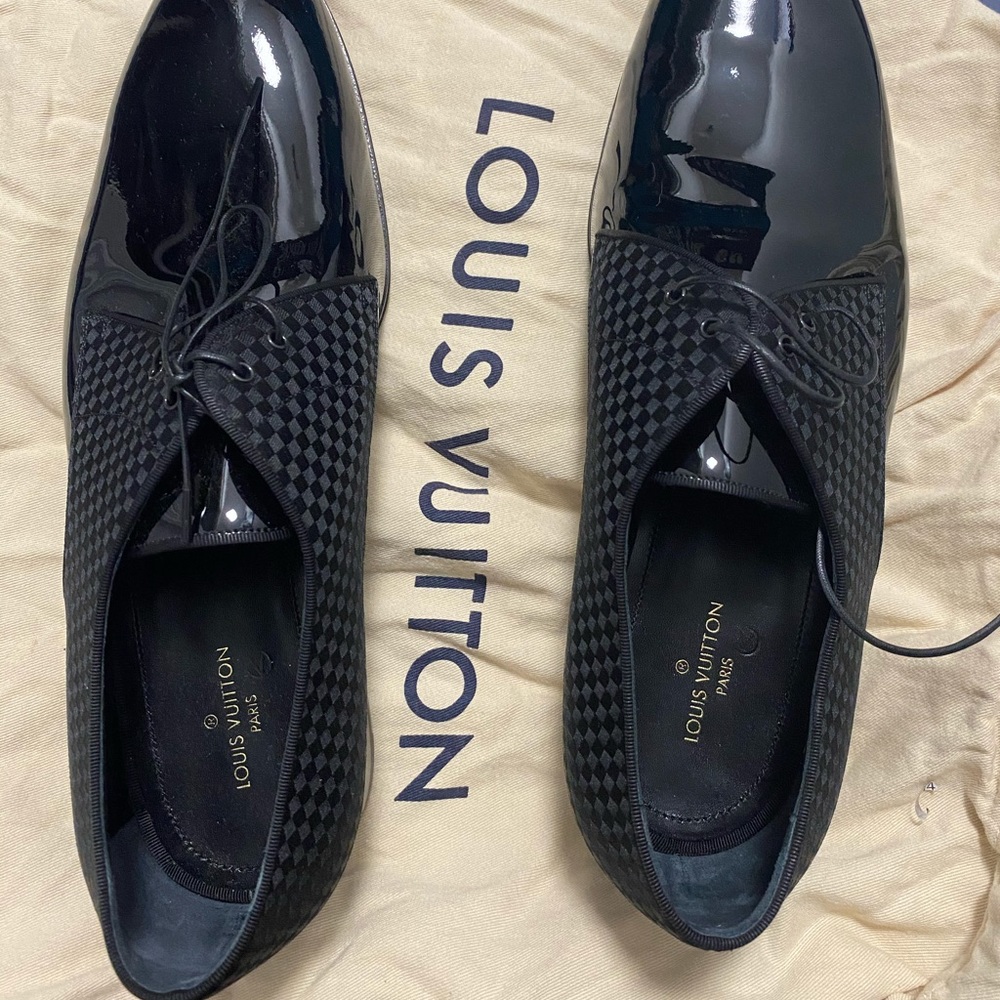 LV monogram black dress shoes